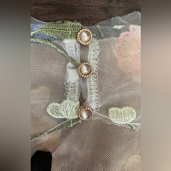 (last 1) Elise Fleurs - 3D mesh mini luxury runway dress with embroidery - Picture 10 of 12